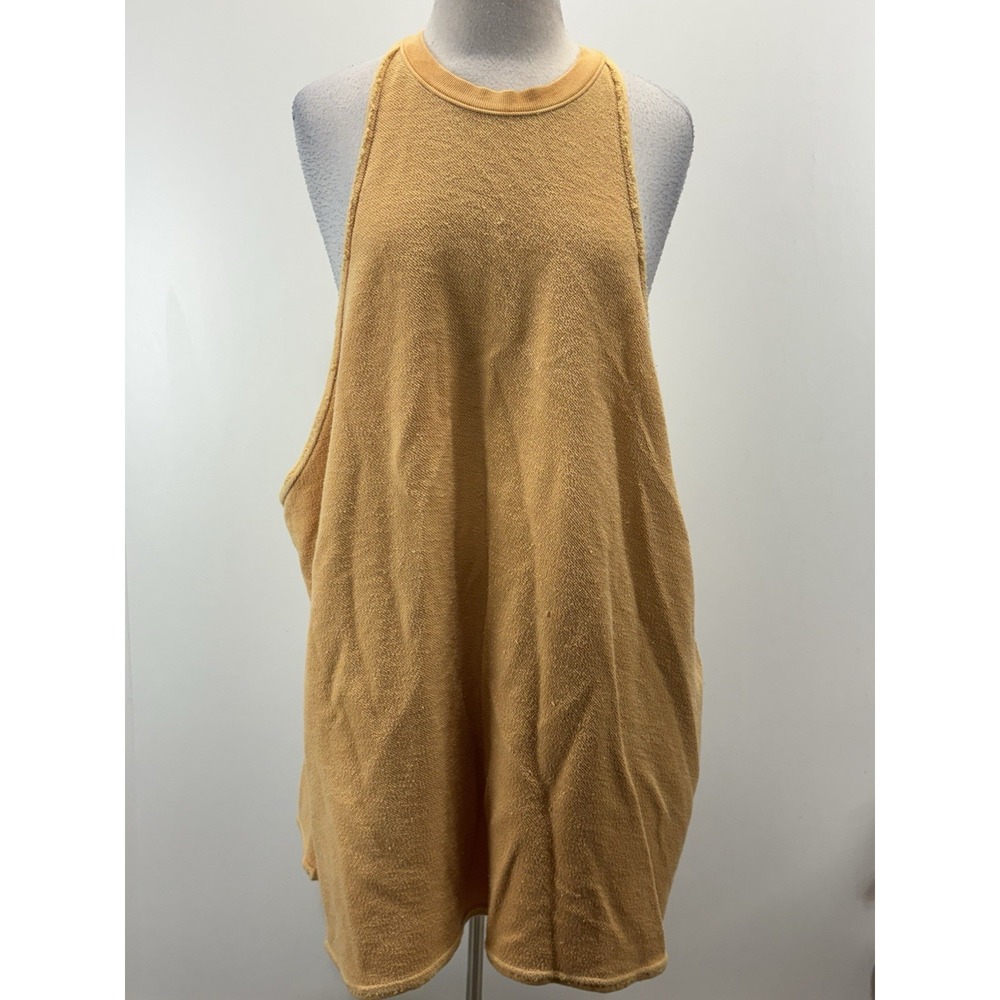 We The Free People Oversized Terry Tunic Dress Women's Large Mango Color Boho